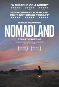 Póster "Nomadland" (2020). Películas inspiradoras para la vida en camper.